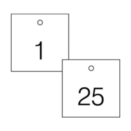 Accuform Engraved Numbered Tags, HS-Laminate, 2-3/4 in W, 25 PK TDG370WT